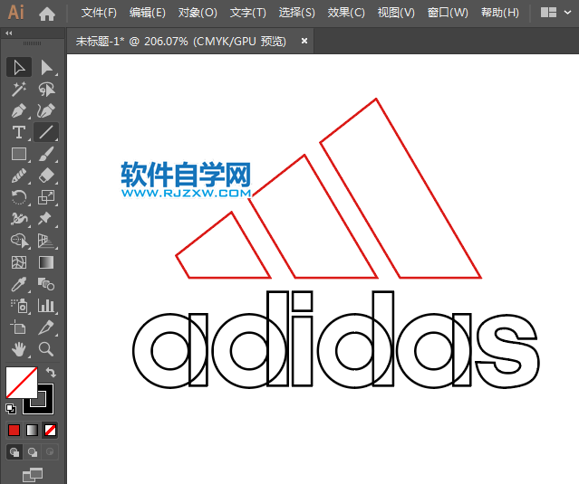 ai怎么設(shè)計(jì)adidas阿迪達(dá)斯商標(biāo)