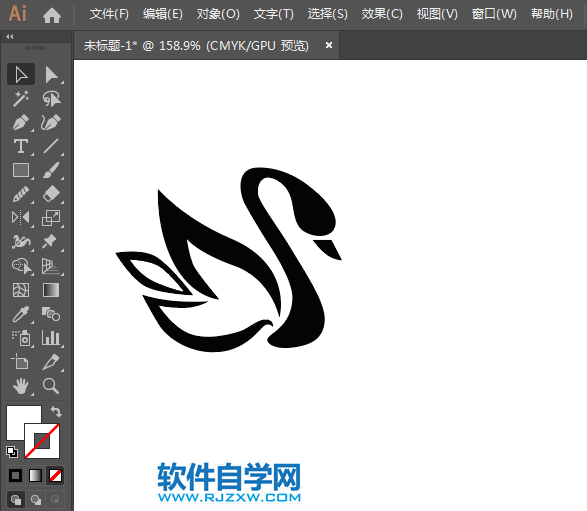 ai怎么畫雙天鵝標志