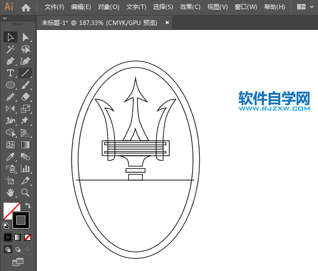 ai怎么設(shè)計(jì)瑪莎拉蒂車(chē)標(biāo)