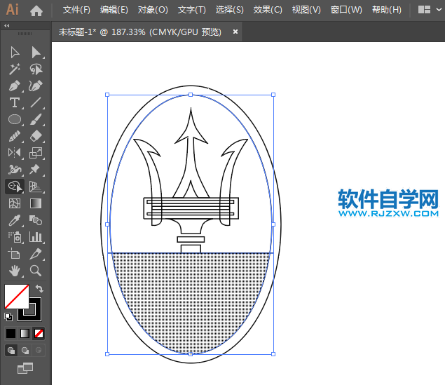 ai怎么設(shè)計(jì)瑪莎拉蒂車(chē)標(biāo)