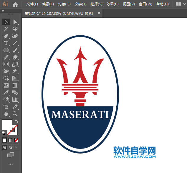 ai怎么設(shè)計(jì)瑪莎拉蒂車(chē)標(biāo)