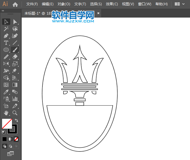 ai怎么設(shè)計(jì)瑪莎拉蒂車(chē)標(biāo)