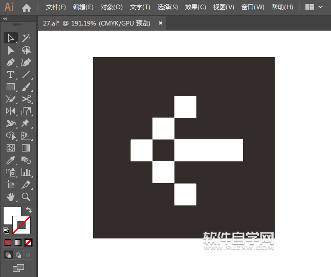 利用ai矩形畫格子向右箭頭符號