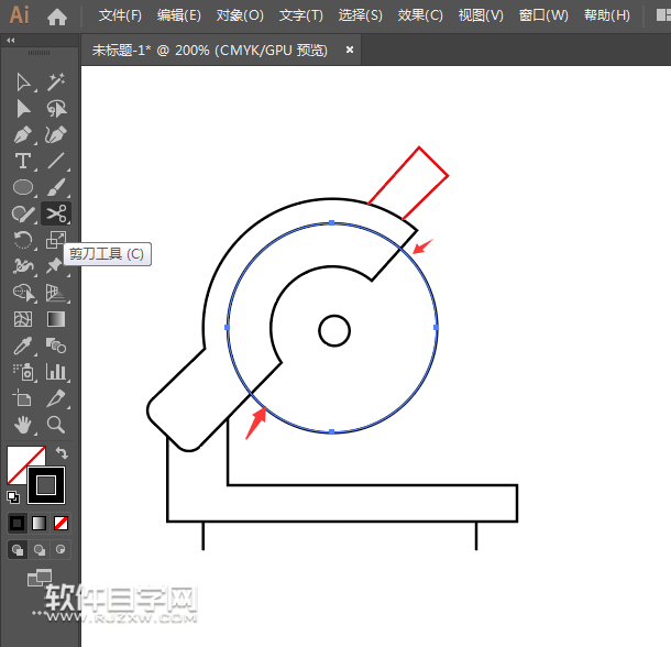 ai怎么畫卡通切割機(jī)