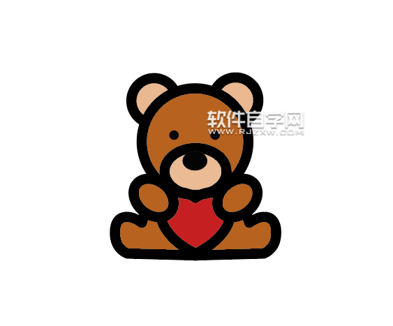 ai怎么畫抱愛心的小熊