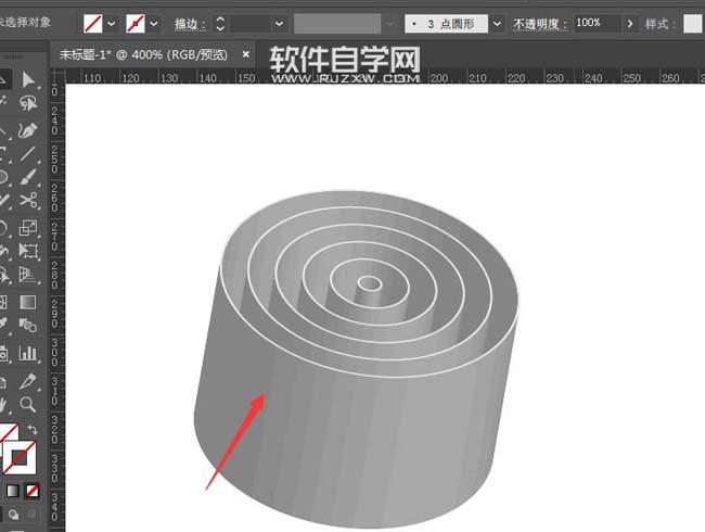ai怎么把多圓環拉伸成立體效果