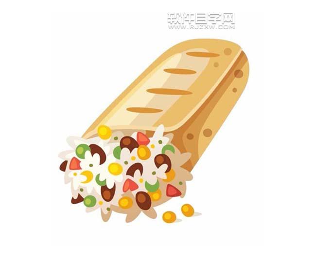 ai怎么畫夾心面包