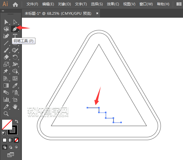 怎么用ai設計小心臺階標志