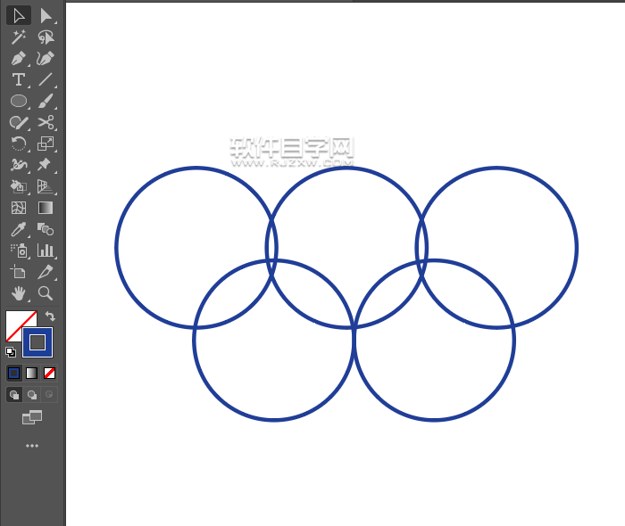 如何用ai軟件畫一個五環圖標