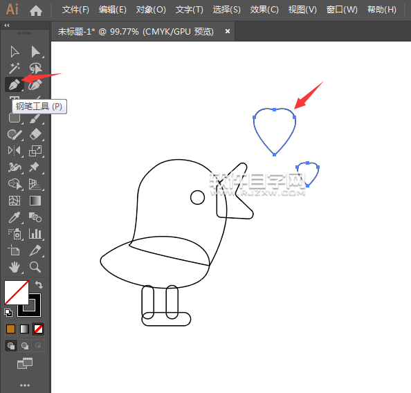 ai怎么畫(huà)一個(gè)示愛(ài)的小鳥(niǎo)