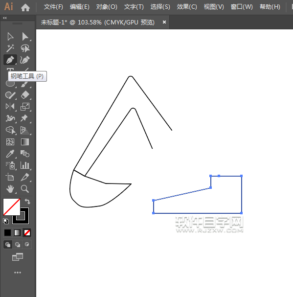 ai怎么畫簡化的挖土機(jī)圖案