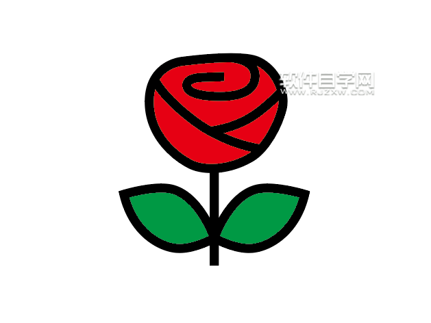 ai怎么畫一朵紅玖瑰花