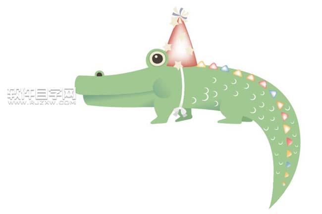 ai卡通鱷魚怎么畫