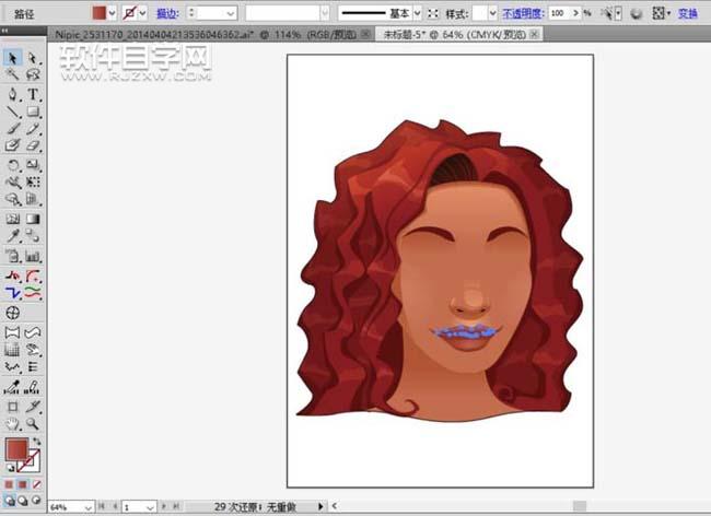 AI怎么畫紅發頭像