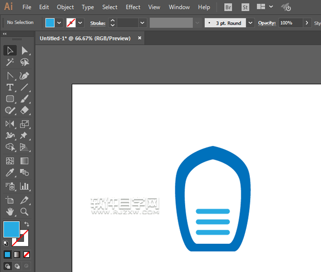 ai怎么用對(duì)稱方法畫洗衣液瓶圖形