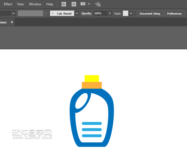 ai怎么用對(duì)稱方法畫洗衣液瓶圖形