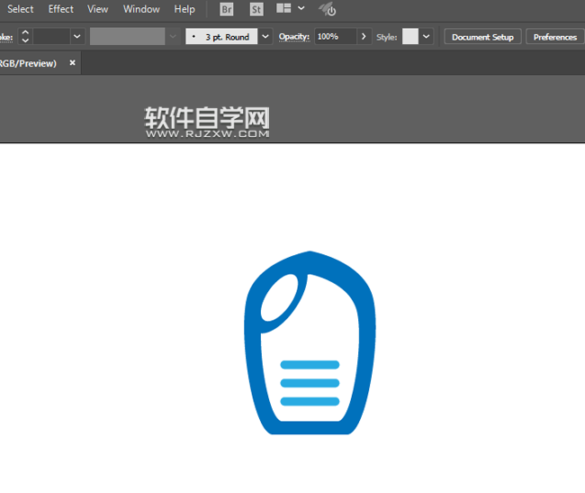 ai怎么用對(duì)稱方法畫洗衣液瓶圖形