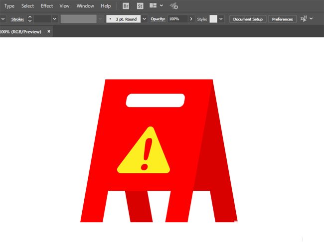 用ai矩形畫危險三角牌的方法