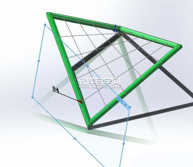 SolidWorks投影曲線與基準面鏡像畫圖