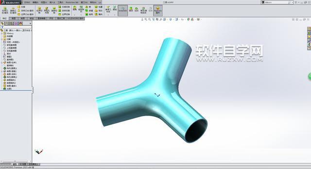 SolidWorks曲面填充和加厚縫合畫(huà)管道