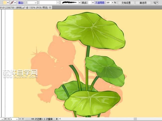 ai怎么繪制荷葉與荷花