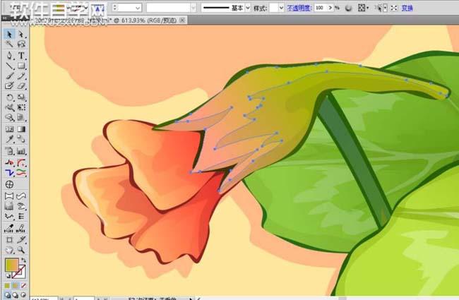 ai怎么繪制荷葉與荷花