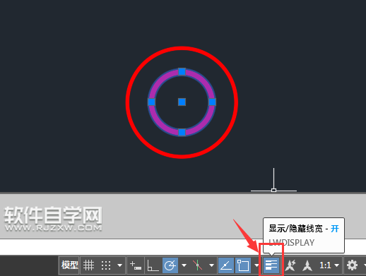 cad怎么把圓線加粗