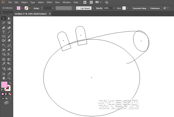 ai怎么畫佩琪的豬爸爸