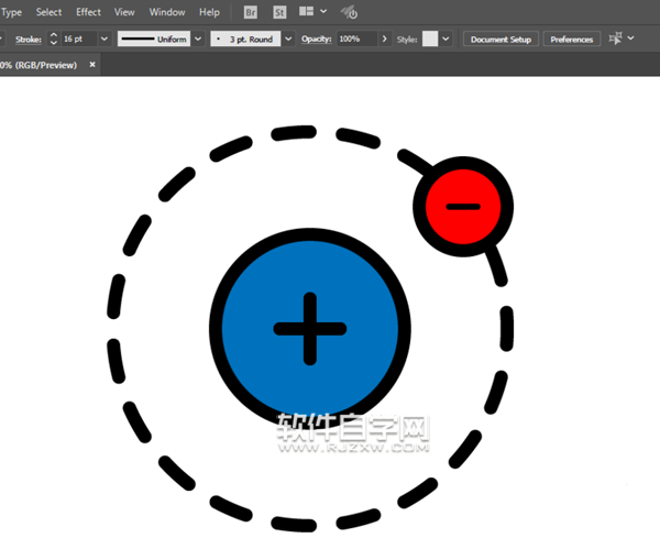 ai怎么設計正負極logo