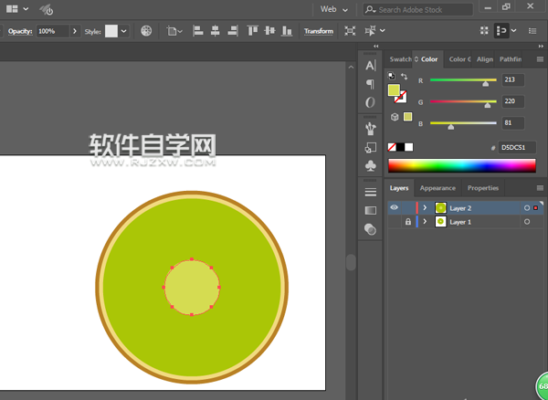 ai怎么畫獼猴桃圖案
