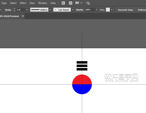 ai怎么畫韓國國旗