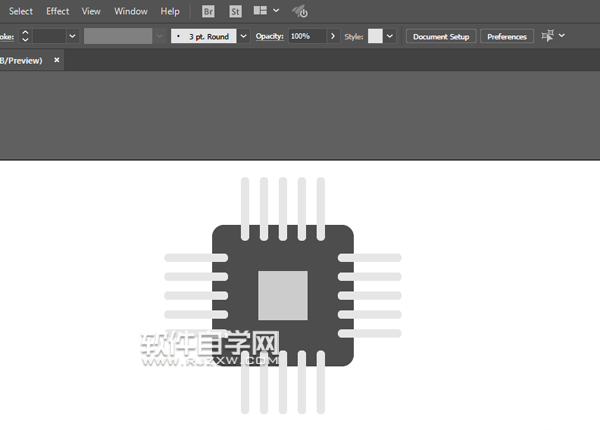 ai怎么畫電腦芯片