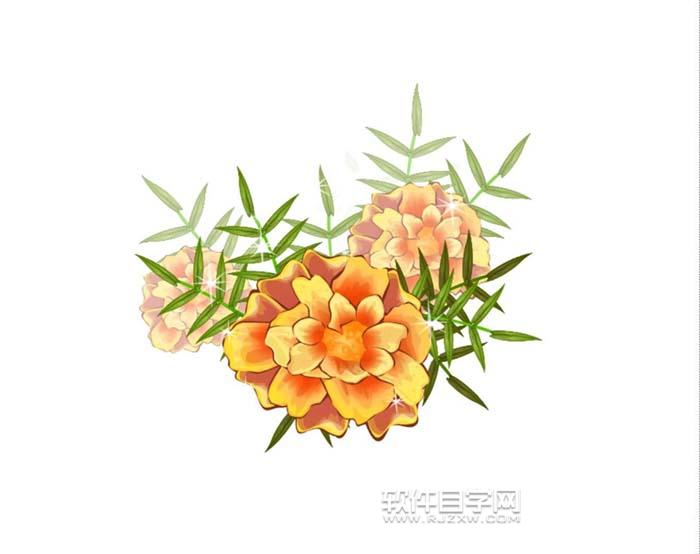 用ai畫(huà)金盞花的彩鉛效果