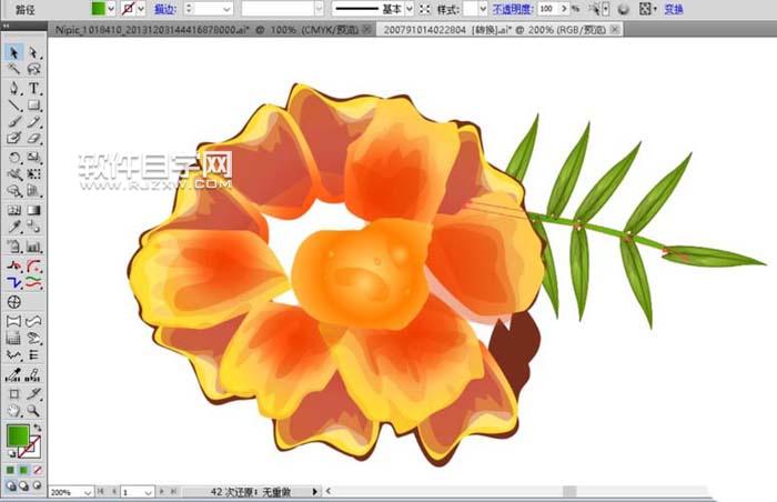 用ai畫(huà)金盞花的彩鉛效果
