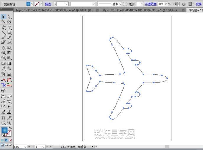 ai畫立體飛機圖標的方法