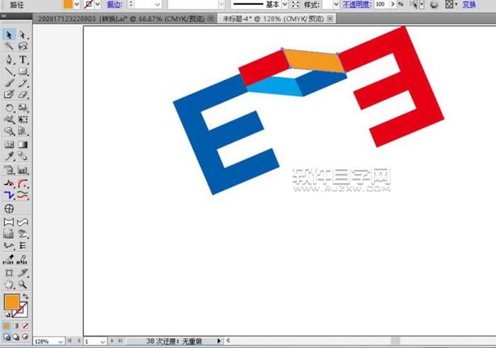 AI怎么繪制E字母的LOGO
