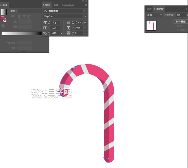 ai繪制拐杖圖標的方法