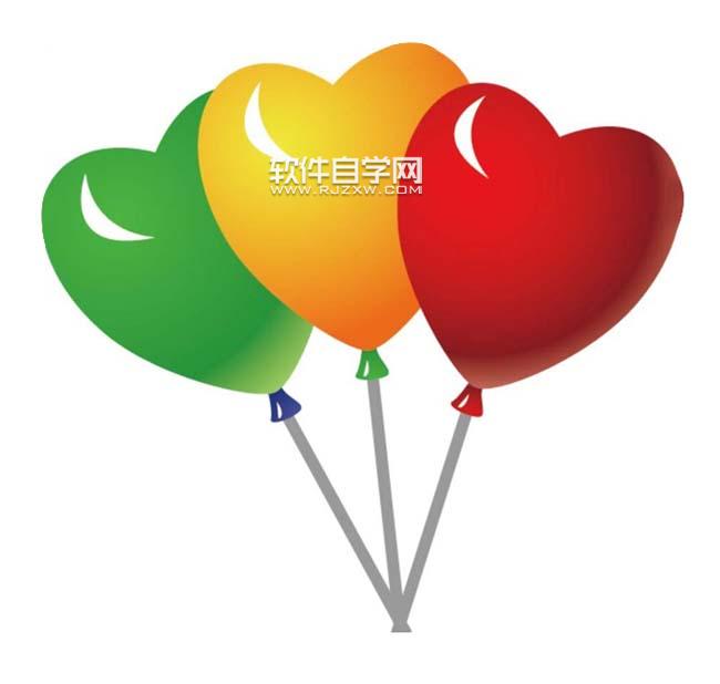 ai怎么繪制心形氣球素材