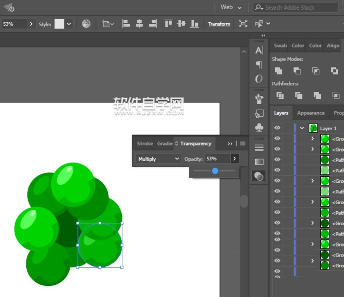 ai怎么繪制青葡萄？
