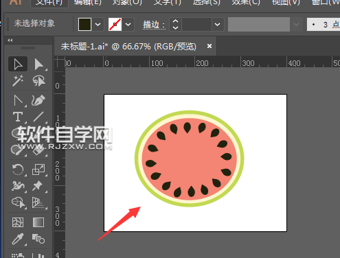 AI怎么繪制西瓜圖標(biāo)？