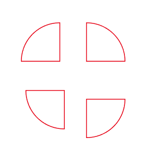 AI怎么分割圓成四份