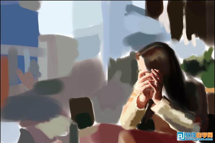 PS繪制靜靜等待的美女教程