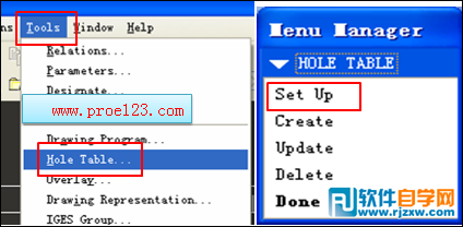 Proe工程圖中創建孔表