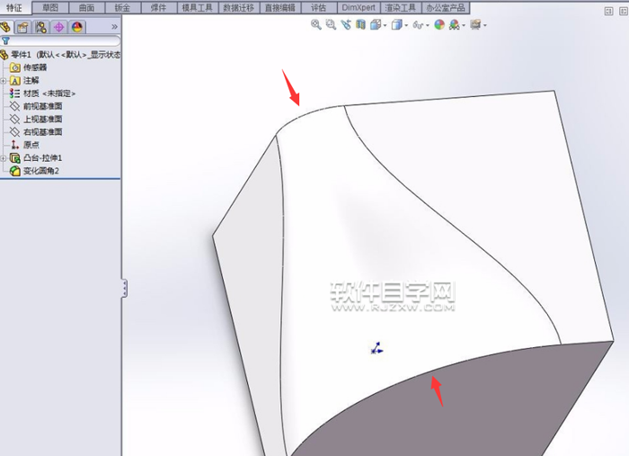 SolidWorks變半徑的圓角怎么做