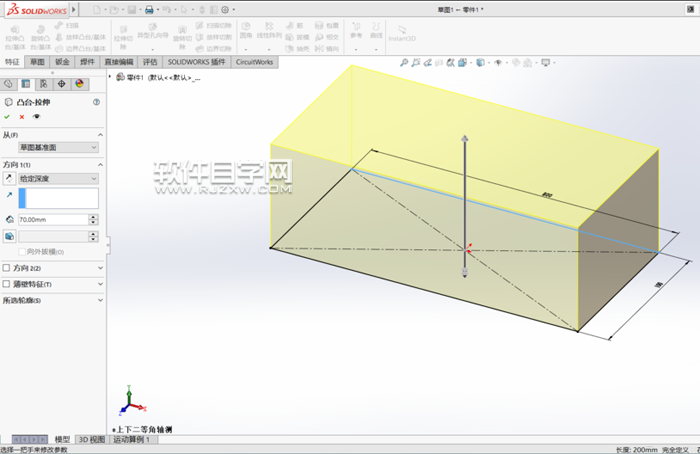 solidworks2016拉伸切除怎么使用