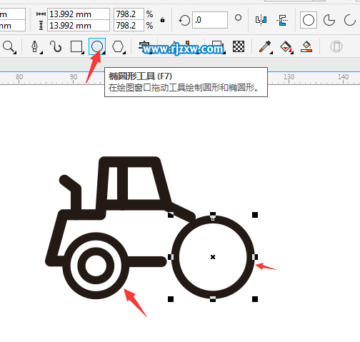 Coreldraw軟件繪制壓土機簡筆畫教程