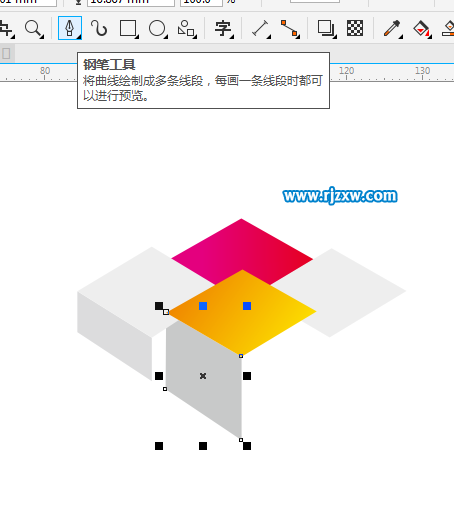 怎么用CDR繪制立體正方形