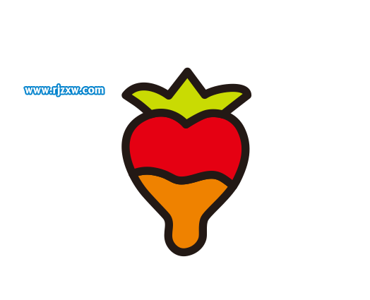 CDR智能填充繪制草莓簡筆畫教程