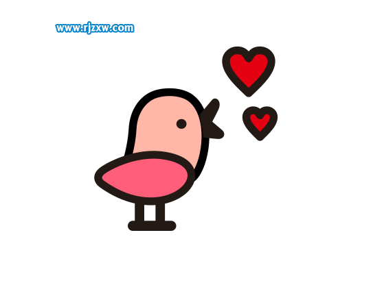 CDRX8繪制小雞示愛的簡筆畫
