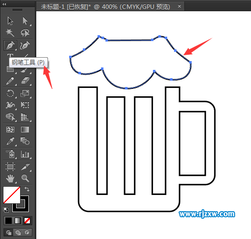 怎么用AI畫出奶茶杯子圖標(biāo)